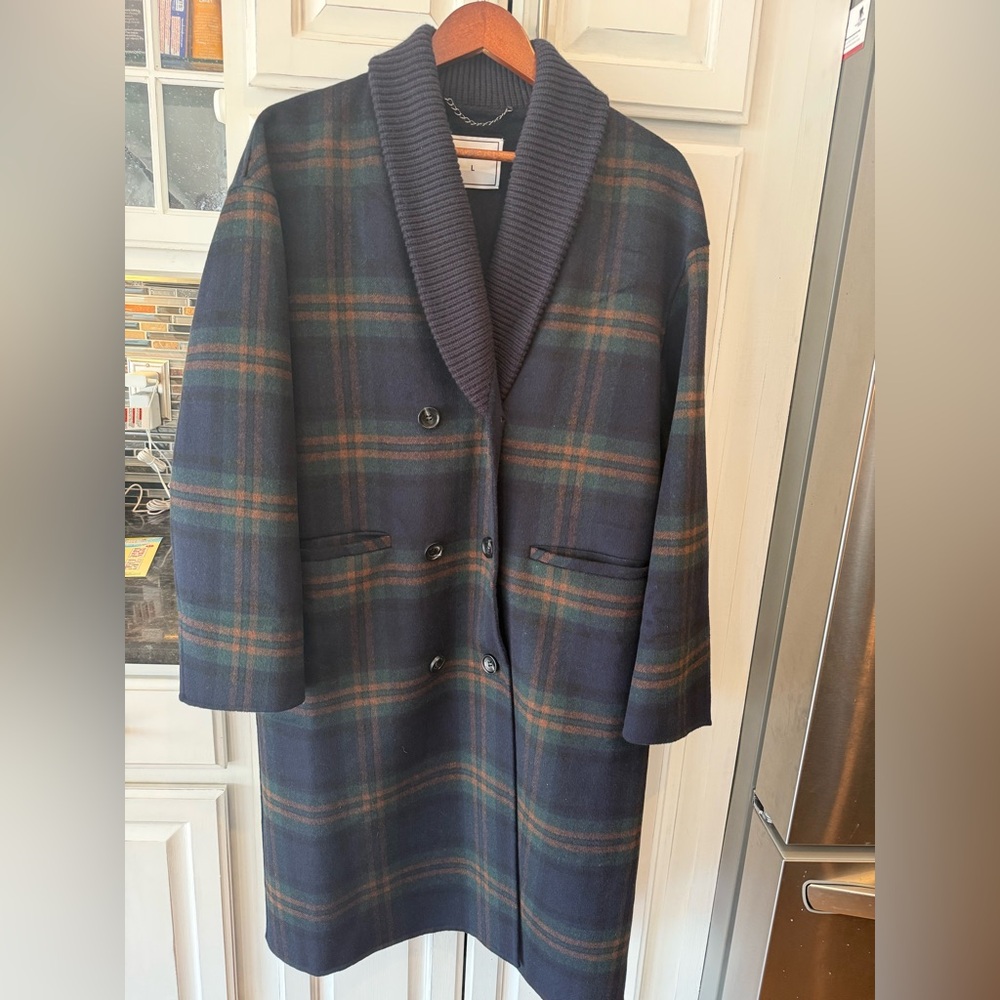 Belle & Bloom Plaid Double-Breasted Coat